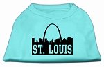 St Louis Skyline Screen Print Shirt Aqua Lg (14)