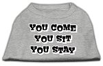 You Come, You Sit, You Stay Screen Print Shirts Grey L (14)